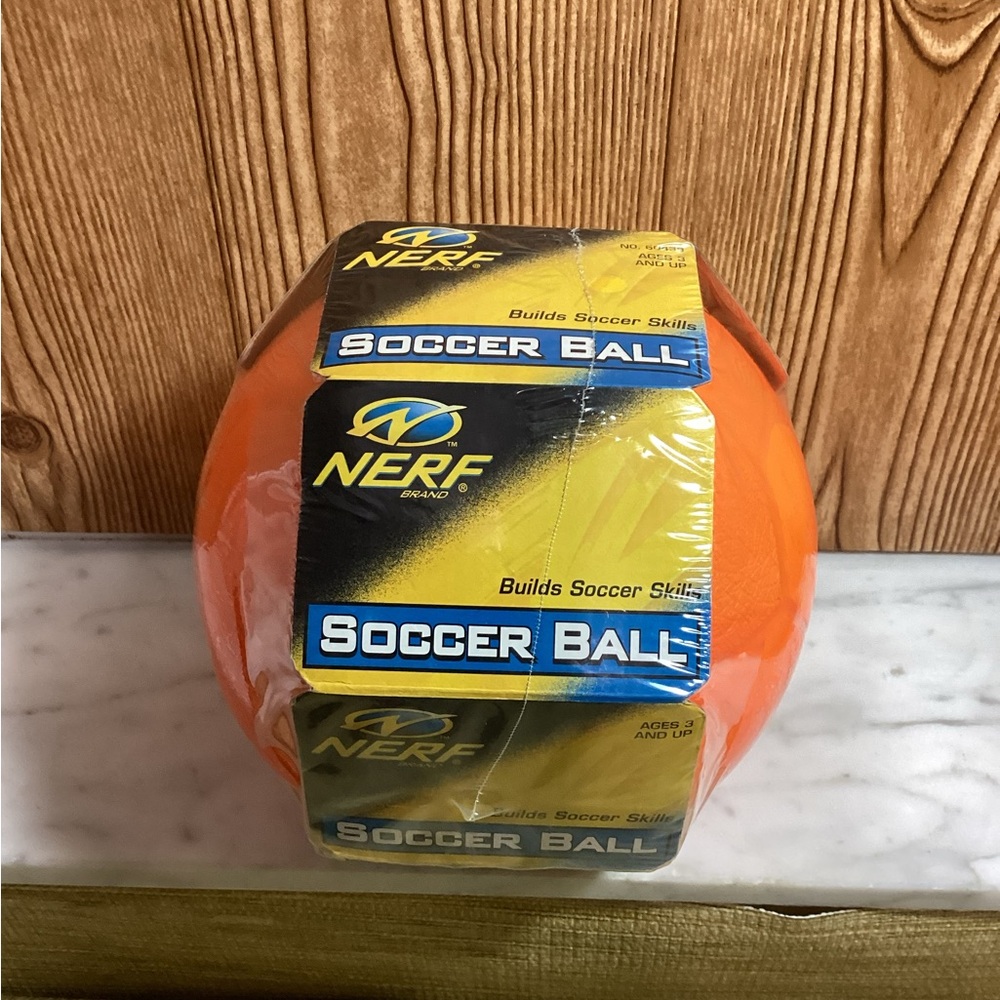 New Vintage 1998 Hasbro Nerf Bright Orange Soccer Ball
